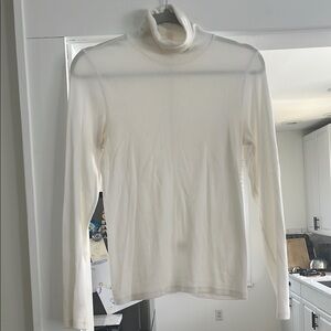 Classic White Ribbed Turtleneck